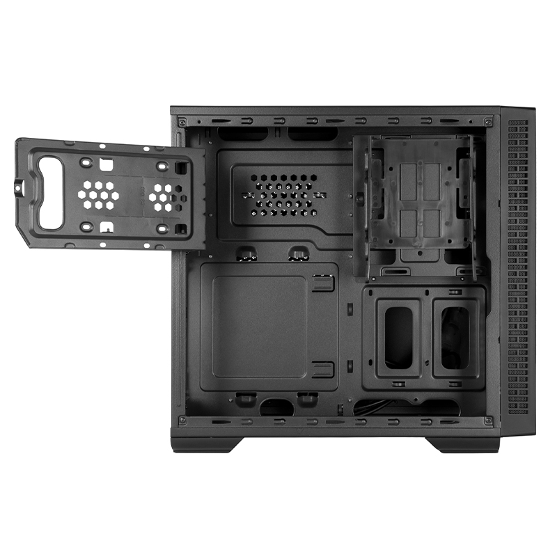 Caja de Ordenador Chieftec UK-02B-OP Cubo Negro Cubo, PC, SPCC, Negro, ATX,Micro ATX,Mini-ITX, 11 cm 